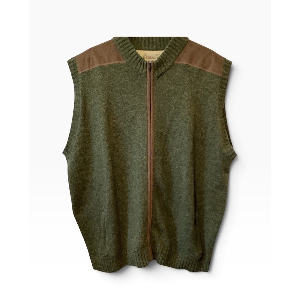 Cabela's Outfitter Series Men's 3XL Wool Blend Full Zip Shooting Sweater Vest